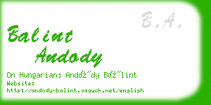 balint andody business card